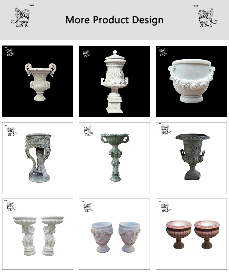 Garden Decoration Carved Marble Gothic Urn Flowerpot Mfd-63