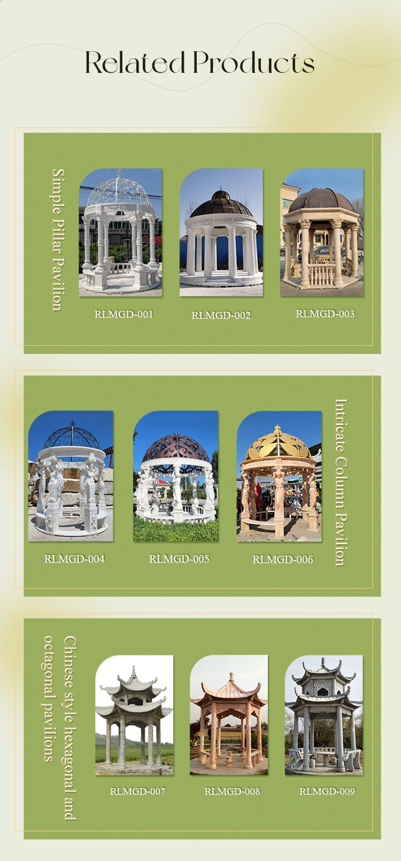 High Quality Natural White Stone Pavilion Outdoor Decoration Hand Carved Marble Garden Gazebo with Iron Dome