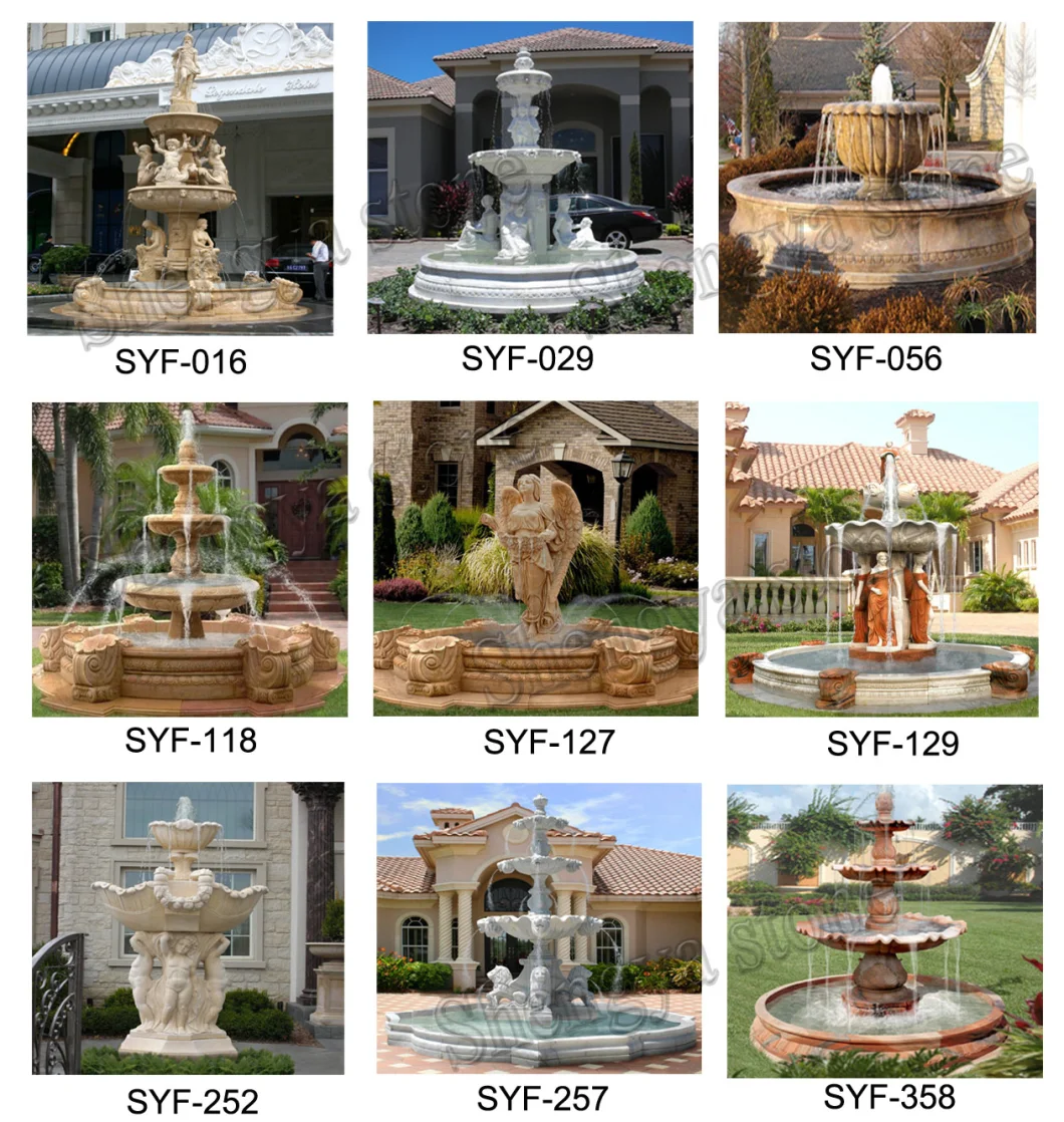 White Natural Stone Sculpture Marble Water Garden Fountain (SY-F001)