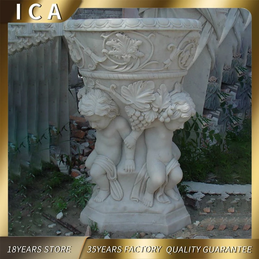 Custom Marble Garden Planter Flowerpots for Garden Decoration