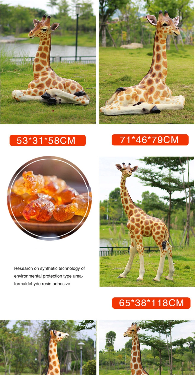 Garden Decoration Life Size Resin Fiberglass Animal Giraffe Statues for Sale