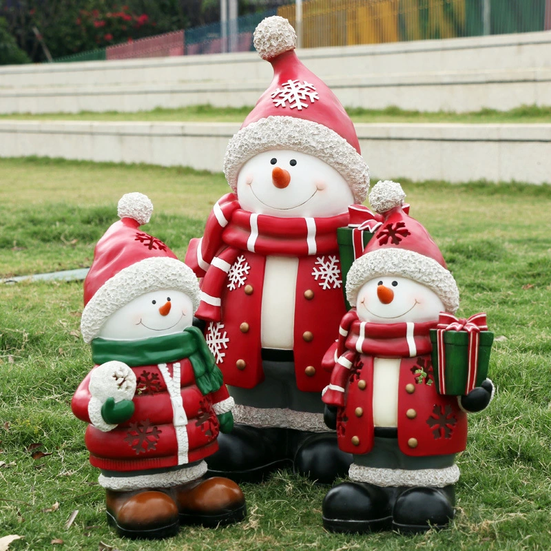 Handicrafts Christmas Present Resin Fiberglass Sculpture Santa Claus Statue Folk Crafts on Display