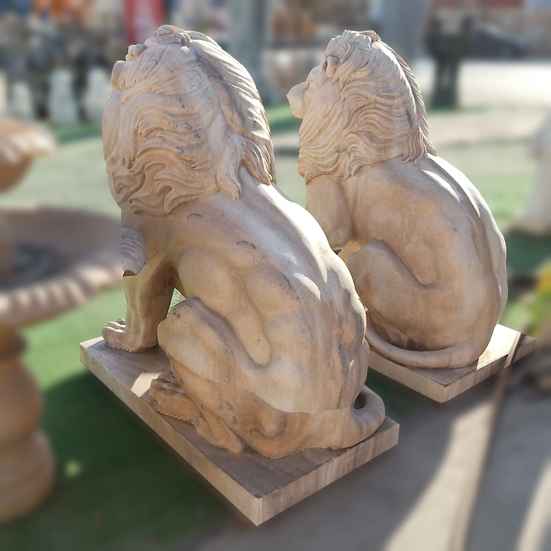 Marble Stone Sculpture Animal Statue, White Elephant Carving for Garden