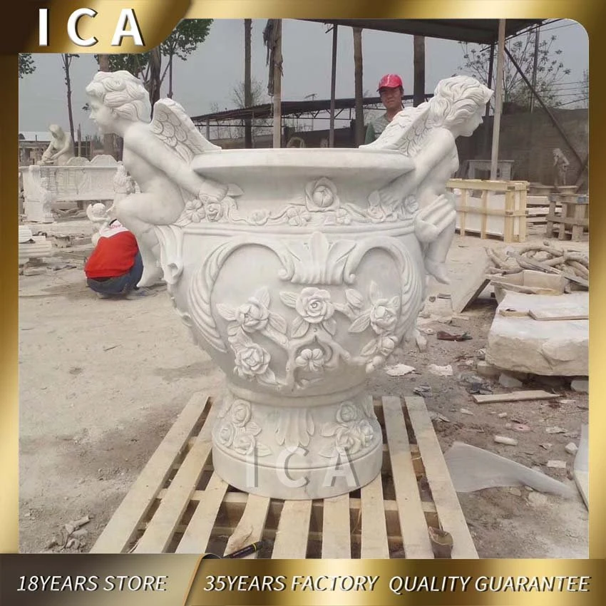 Custom Marble Garden Planter Flowerpots for Garden Decoration