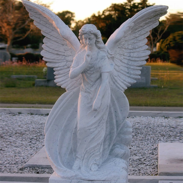 Antique Stone Victoria Angel Statue with Wings Marble Statue