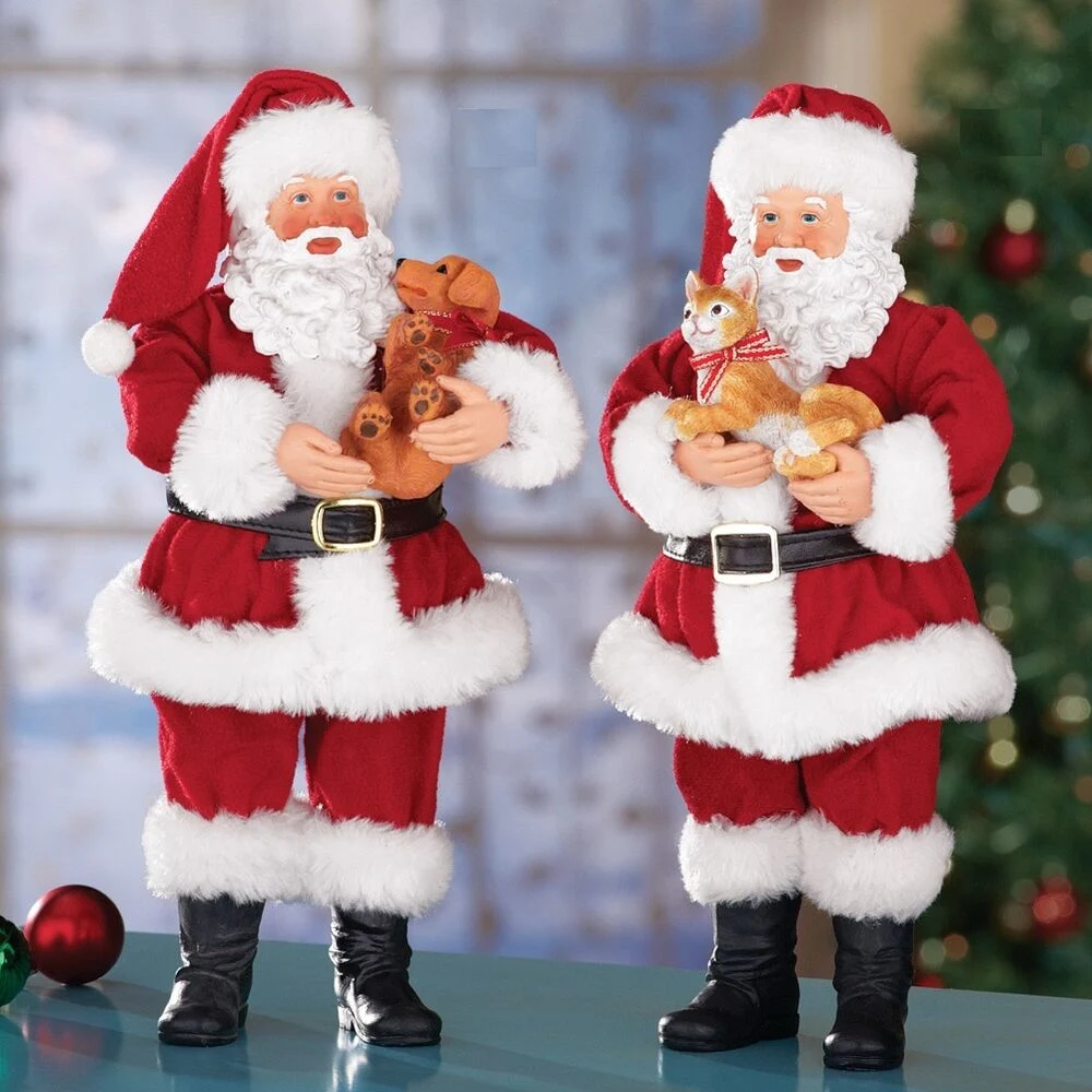 Handicrafts Christmas Present Resin Fiberglass Sculpture Santa Claus Statue Folk Crafts on Display