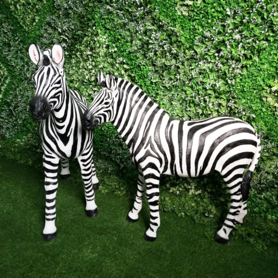 Suporte Personalizar Grandes Adereços de Festa Resina Fibra de Vidro Zebra Estátuas de Animais