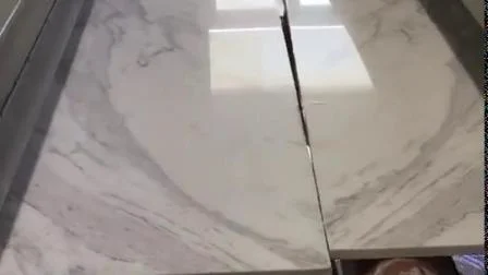 Pré-montagem de veias de mármore branco italiano Volakas para pisos de hotéis