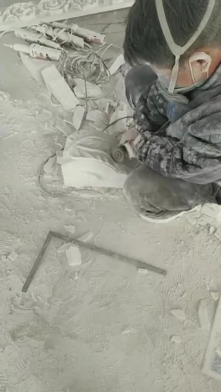 Lareira em mármore Carrara branco antigo esculpido à mão Sy-Mf324